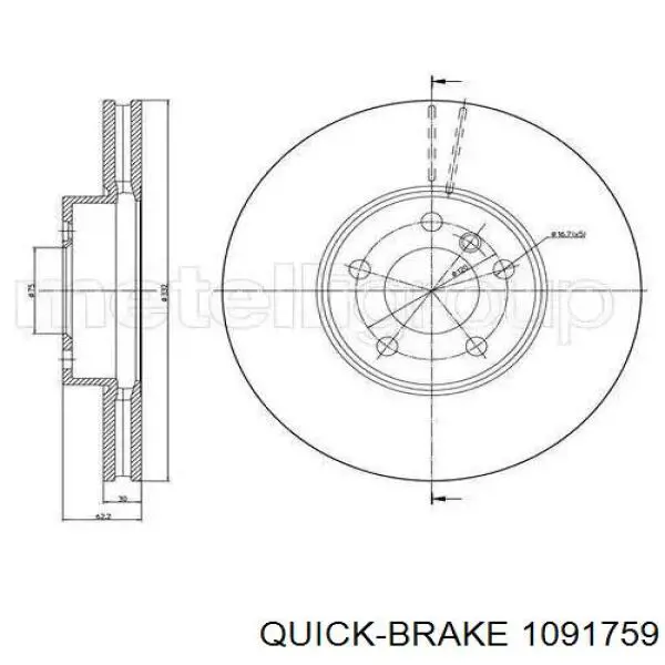 Комплект пружинок кріплення дискових колодок, передніх Quick Brake 1091759