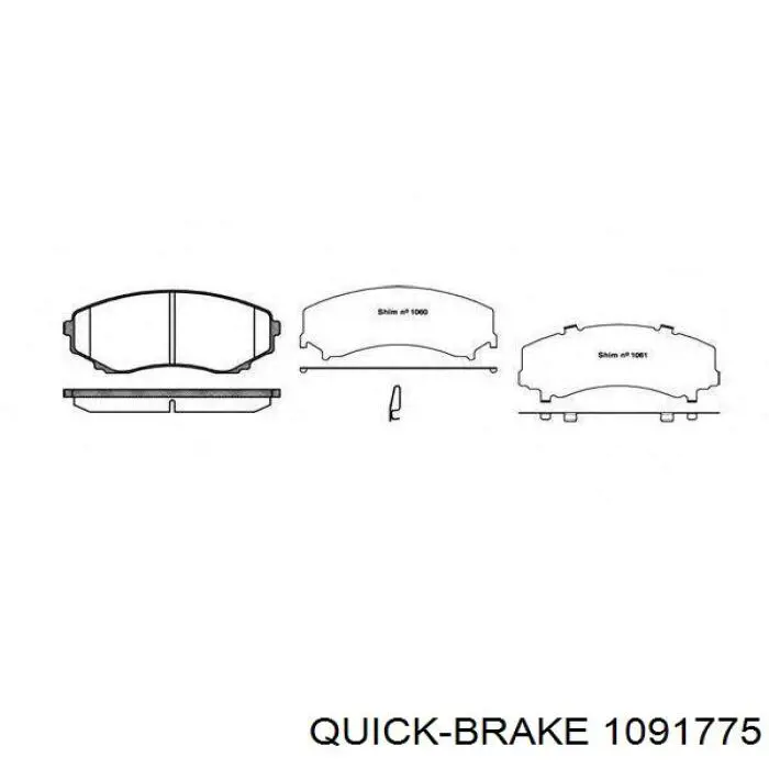 Комплект пружинок кріплення дискових колодок, передніх Quick Brake 1091775