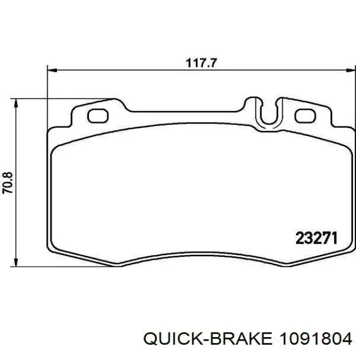 Ремкомплект гальмівних колодок Quick Brake 1091804 ціна, від 6.86 USD