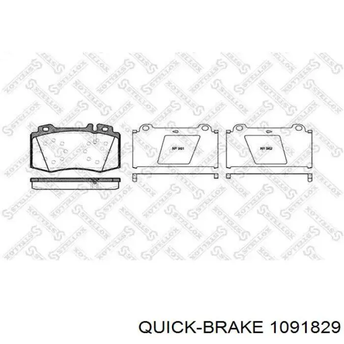 1091829 Quick Brake ремкомплект гальмівних колодок