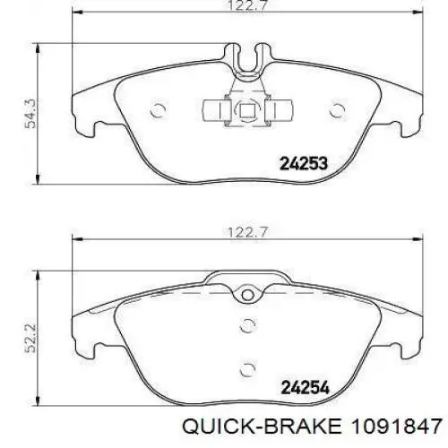 Купити 1091847 Quick Brake Ремкомплект гальмівних колодок