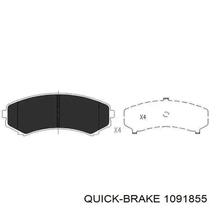 Ремкомплект гальмівних колодок Quick Brake 1091855 ціна, від 10.51 USD