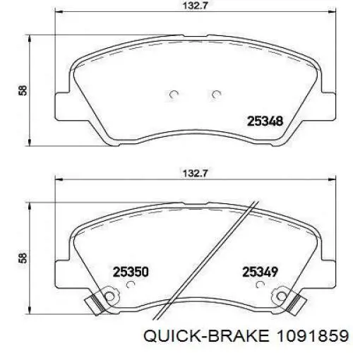 Купити 1091859 Quick Brake Комплект пружинок кріплення дискових колодок, передніх