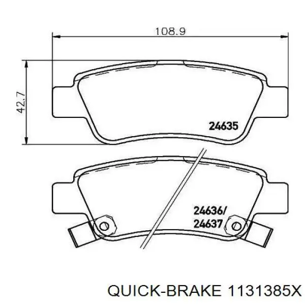 Ремкомплект супорту гальмівного заднього Quick Brake 1131385X ціна, від 4.91 USD