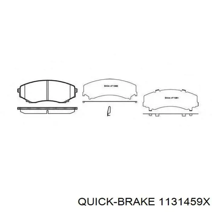 Ремкомплект суппорта гальмівного, переднього Quick Brake 1131459X