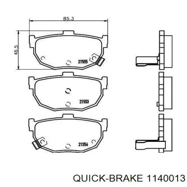 Ремкомплект суппорта гальмівного, переднього Quick Brake 1140013
