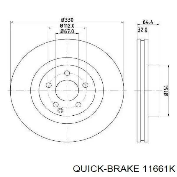 Болт гальмівного диска 11661K Quick Brake