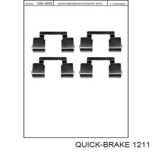 1211 Quick Brake Колодки гальмівні задні, дискові
