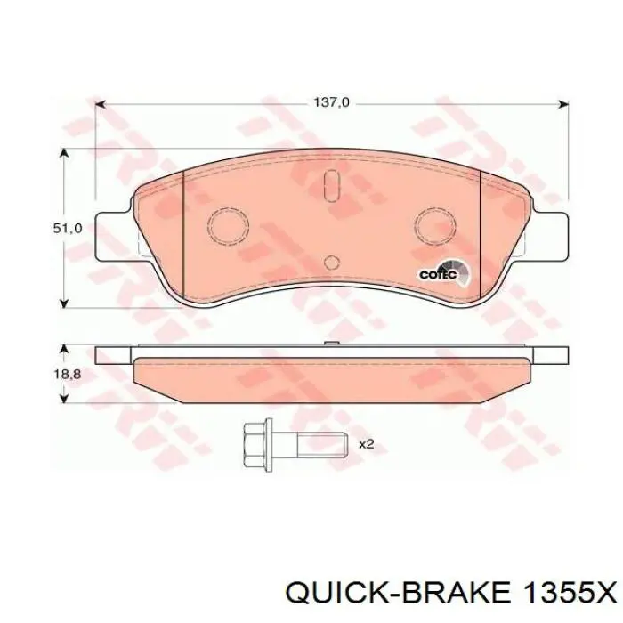 1355X Quick Brake Ремкомплект гальмівної системи