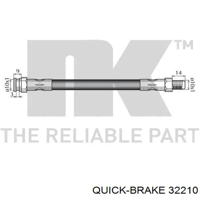 Шланг гальмівний передній 32210 Quick Brake