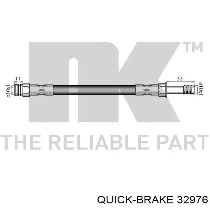 Шланг гальмівний передній 32976 Quick Brake