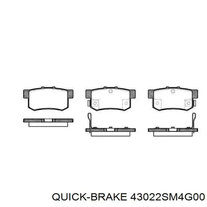 Задні гальмівні колодки 43022SM4G00 Quick Brake