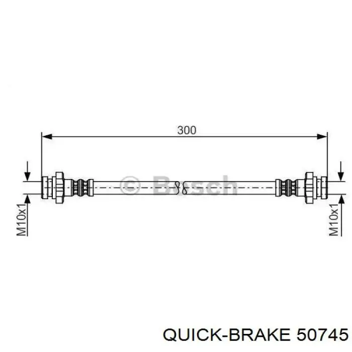 Шланг гальмівний передній, лівий 50745 Quick Brake