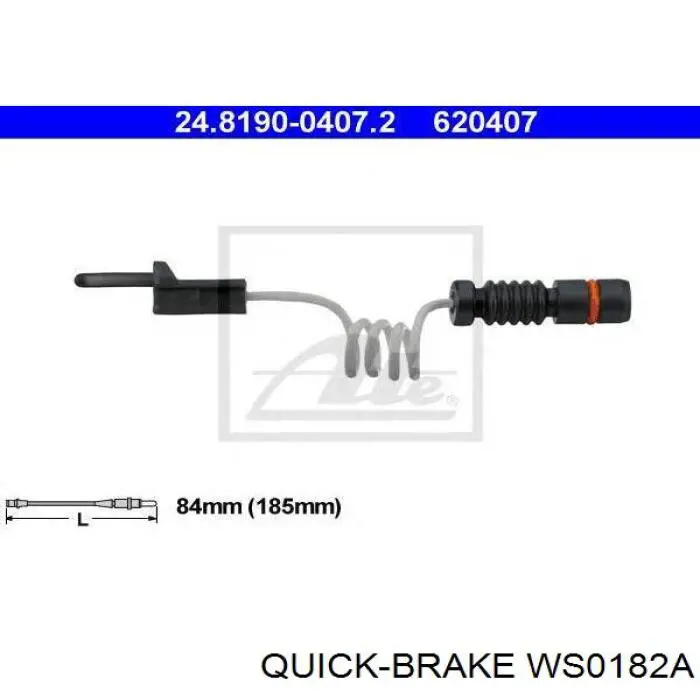 Купити WS0182A Quick Brake Датчик зносу гальмівних колодок, задній