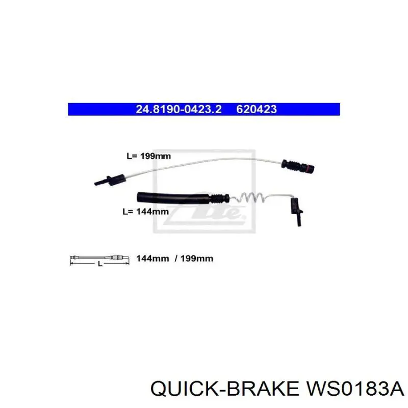 Датчик зносу колодок Quick Brake WS0183A ціна, від 1.33 USD
