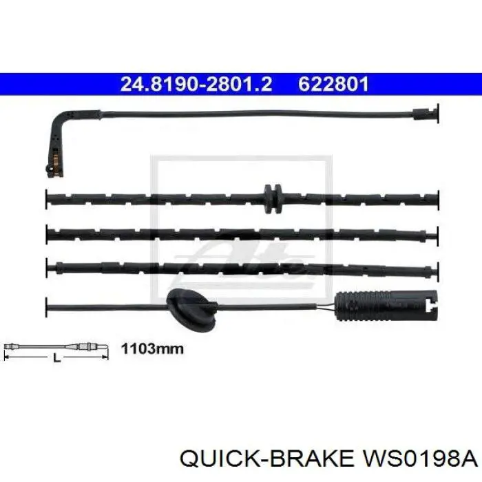 WS0198A Quick Brake Сенсор зносу