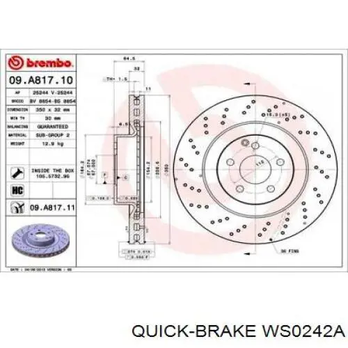 Сигналізатор знос гальмівних колодок Quick Brake WS0242A ціна, від 4.89 USD