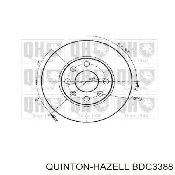 BDC3388 QUINTON HAZELL диск гальмівний передній
