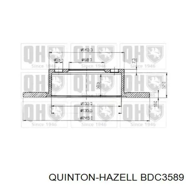 Диск гальмівний задній BDC3589 QUINTON HAZELL