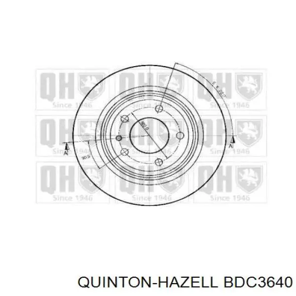 Диск гальмівний задній BDC3640 QUINTON HAZELL