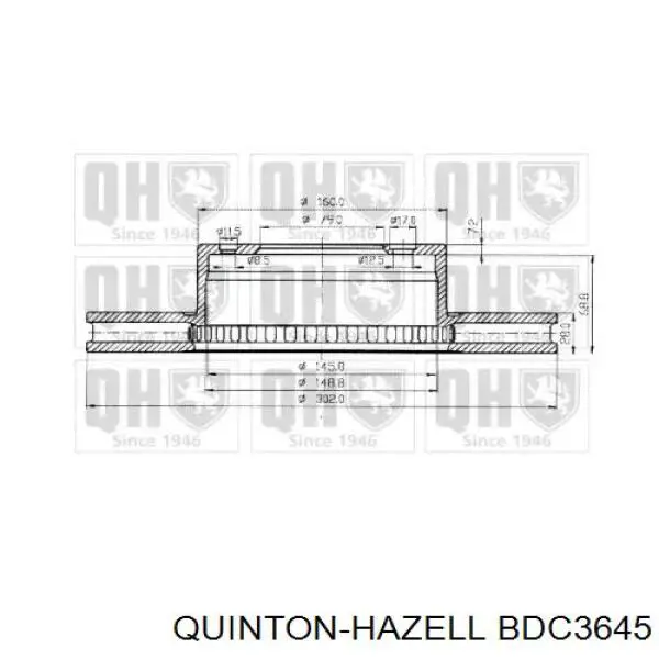 Диск гальмівний передній BDC3645 QUINTON HAZELL