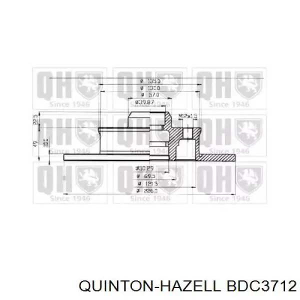 Диск гальмівний задній BDC3712 QUINTON HAZELL