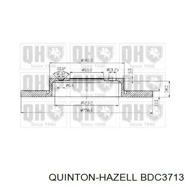 Диск гальмівний передній BDC3713 QUINTON HAZELL