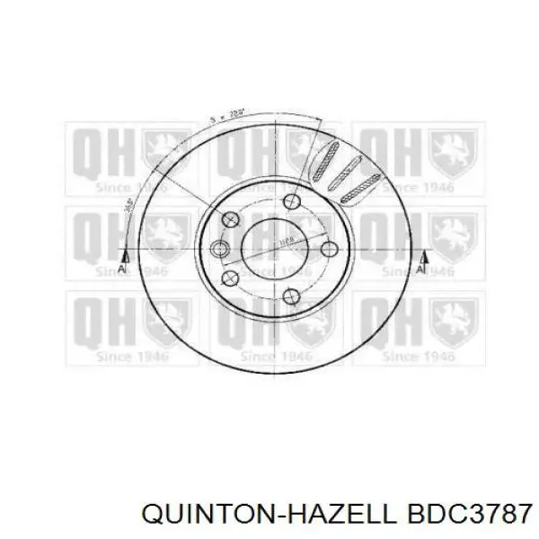 Диск гальмівний передній BDC3787 QUINTON HAZELL