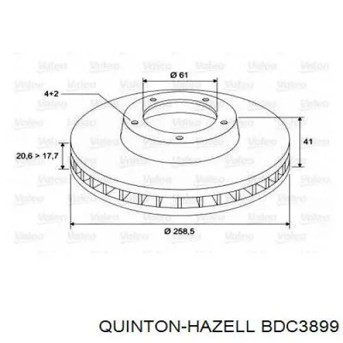 Диск переднього гальма QUINTON HAZELL BDC3899 ціна, від 26.75 USD