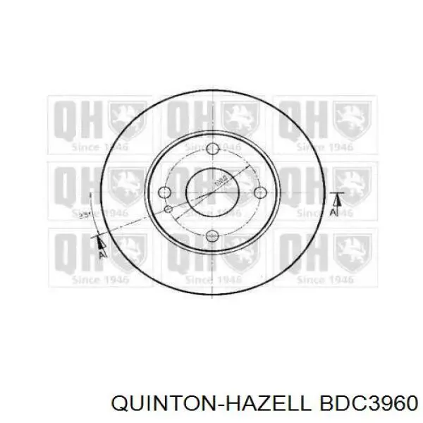 Диск гальмівний передній BDC3960 QUINTON HAZELL