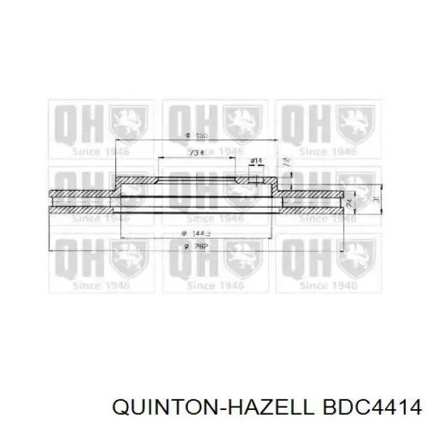BDC4414 QUINTON HAZELL диск гальмівний передній