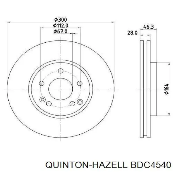 Диск гальмівний передній BDC4540 QUINTON HAZELL