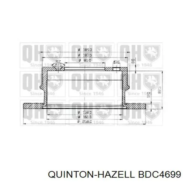 Диск гальмівний задній BDC4699 QUINTON HAZELL