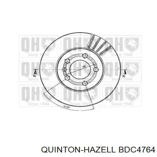 Диск гальмівний задній BDC4764 QUINTON HAZELL