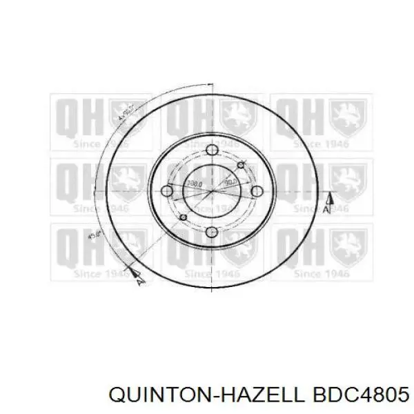 Диск гальмівний передній BDC4805 QUINTON HAZELL