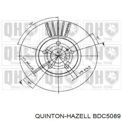 Диск гальмівний передній BDC5089 QUINTON HAZELL