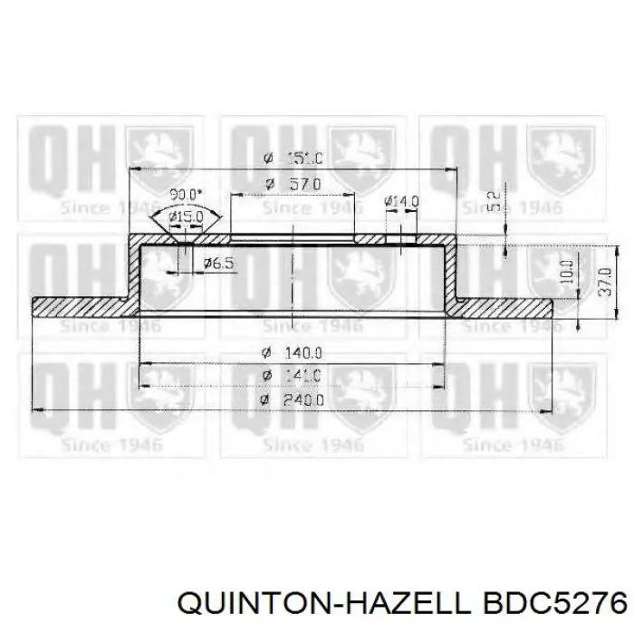BDC5276 QUINTON HAZELL Гальмо дискове переднє