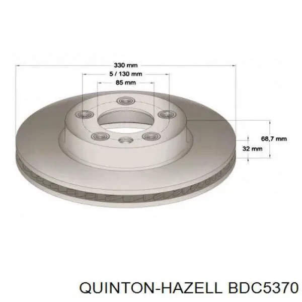 BDC5370 QUINTON HAZELL Гальмо дискове переднє