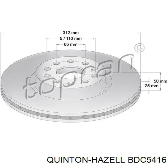 Купити BDC5416 QUINTON HAZELL Ротор гальмівний