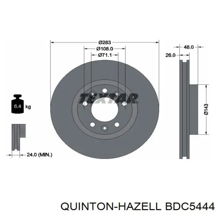 Купити BDC5444 QUINTON HAZELL Ротор гальмівний