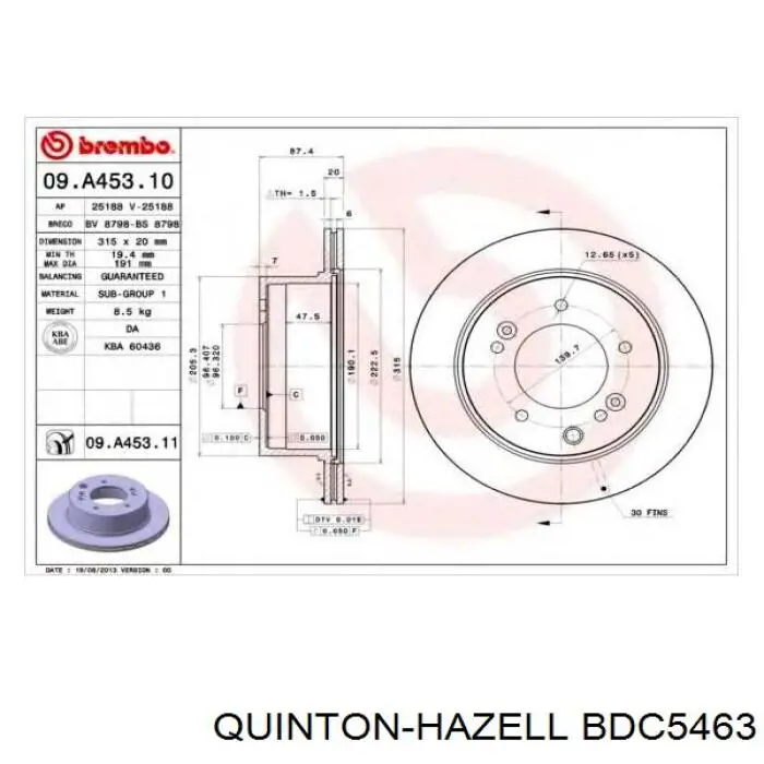 Гальмівні диски BDC5463 QUINTON HAZELL