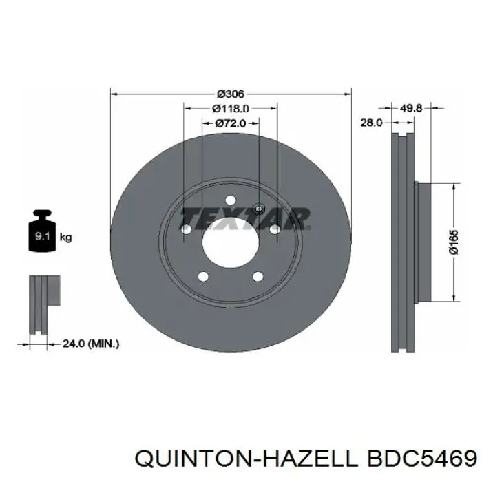 Гальмівні диски передні BDC5469 QUINTON HAZELL