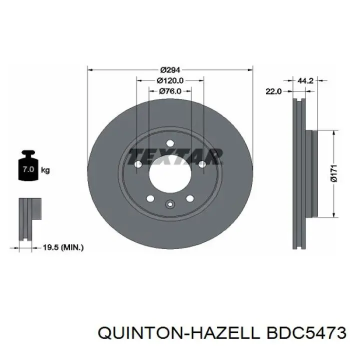 Гальмівні диски BDC5473 QUINTON HAZELL