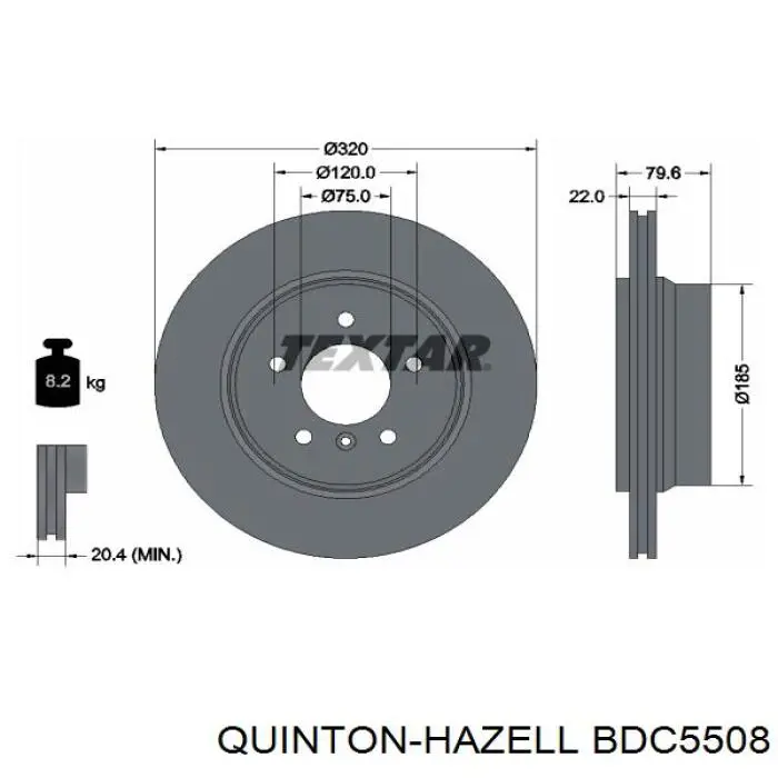 Гальмівні диски BDC5508 QUINTON HAZELL
