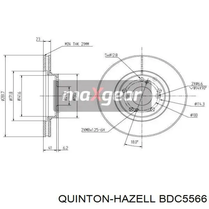 Гальмівні диски передні BDC5566 QUINTON HAZELL