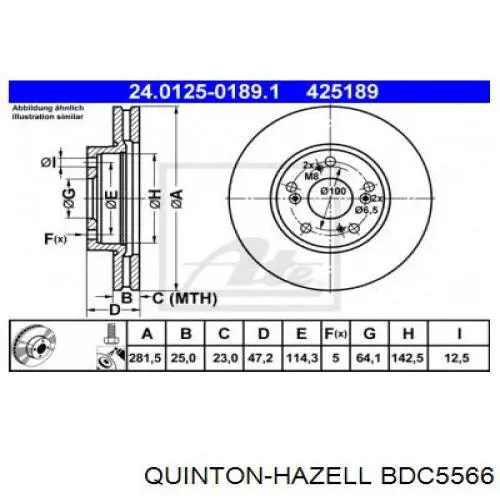 Гальмівні диски передні BDC5566 QUINTON HAZELL