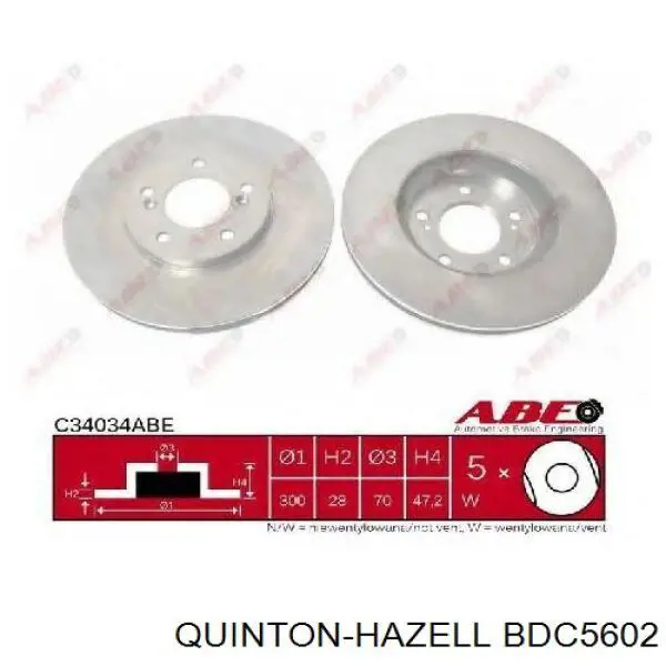 BDC5602 QUINTON HAZELL Дискові гальма