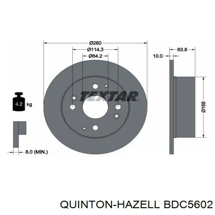 Купити BDC5602 QUINTON HAZELL Диск заднього гальма