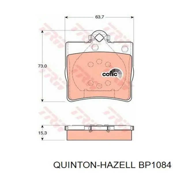 Задні гальмівні колодки BP1084 QUINTON HAZELL