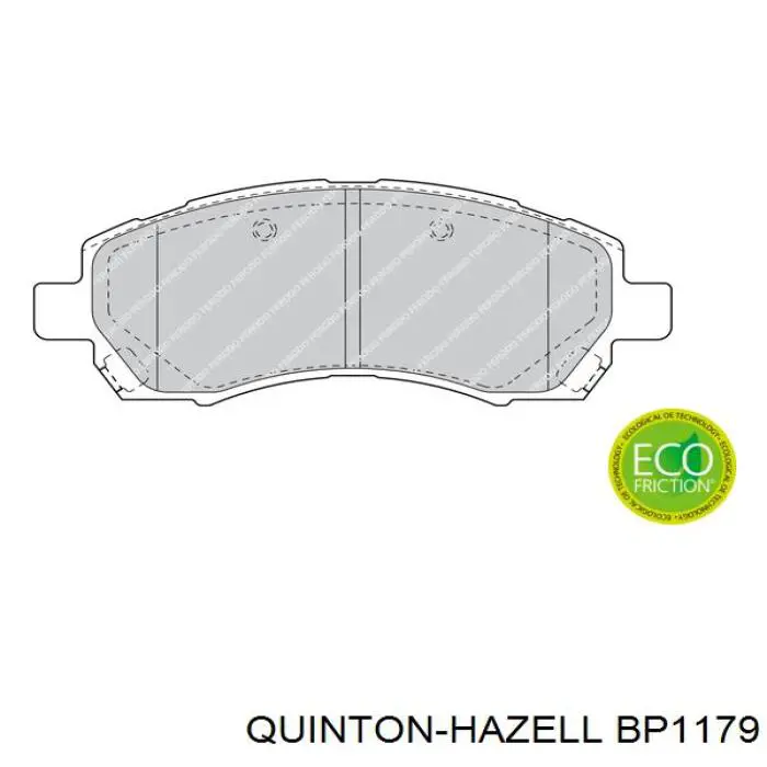 Колодки гальмівні передні, дискові BP1179 QUINTON HAZELL